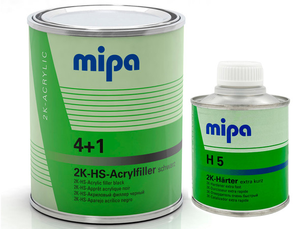 Грунт наполнитель MIPA 2К HS 4:1 1л, + отвердитель H5, 0,25л, серый