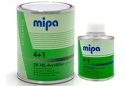 Грунт наполнитель MIPA 2К HS 4:1 1л, + отвердитель H5, 0,25л, белый