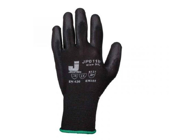 Перчатки JETA PRO защитные с полиуретановым покрытием, черный, размер XL/12 1 пара